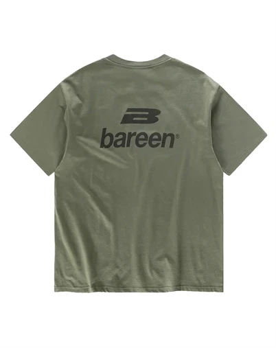 Bareen - Logo Box Fit T-shirt - Olive Green
